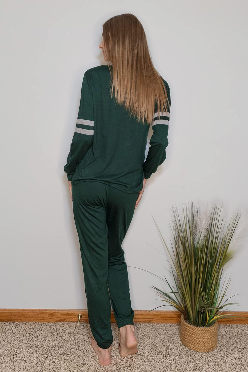 Women'S Color Block 2 Piece Tracksuit Crewneck Long Sleeve Tops Long Sweatpants Outfits Lounge Sets